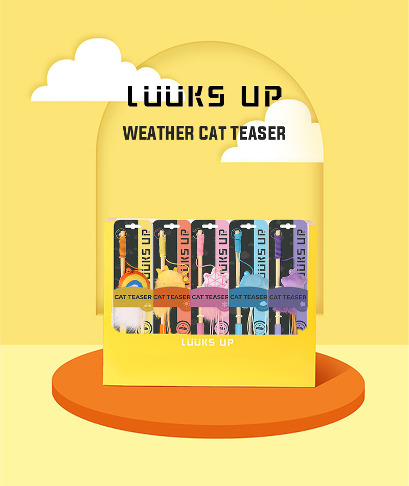 猫 おもちゃ かわいい おしゃれ 人気 組立て簡単 省スペース 工具不要 Luuks up WEATHER Cat Teaser Petifam