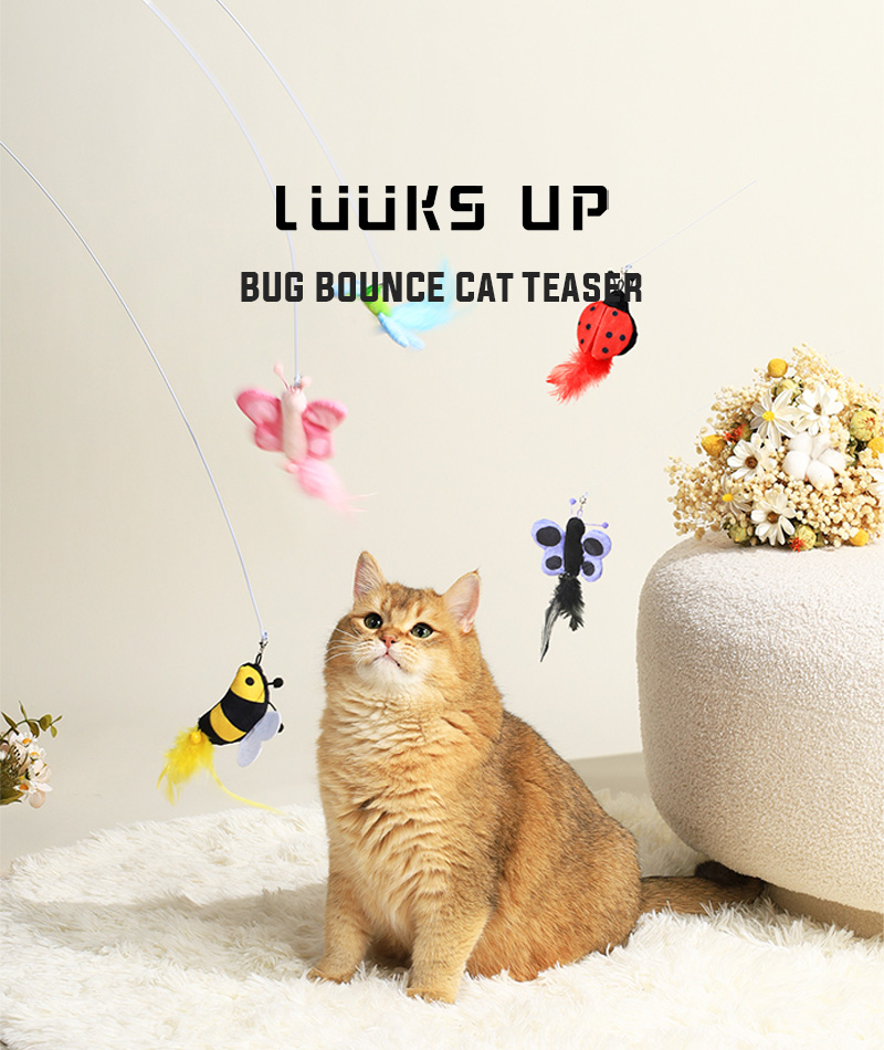 猫 おもちゃ かわいい おしゃれ 人気 プレゼント Luuks up BUG BOUNCE Cat Teaser Petifam